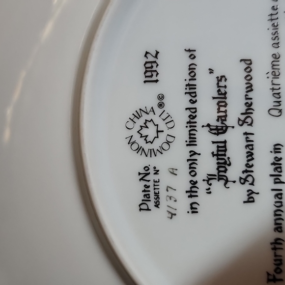 Stewart Sherwood joyful carolers 1992 limited edition collectors plate - Picture 8 of 12